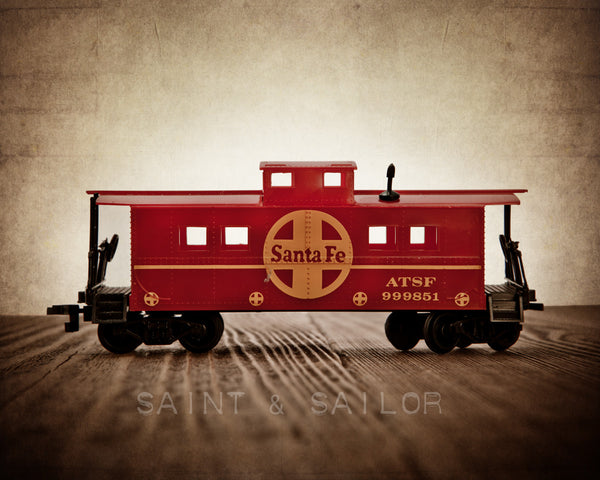 Toy Train Print, Red Caboose - Saint & Sailor Studios